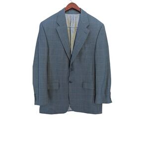 Lauren Ralph Lauren Pure New Wool Blazer Men's Gray Houndstooth Plaid Sport Coat